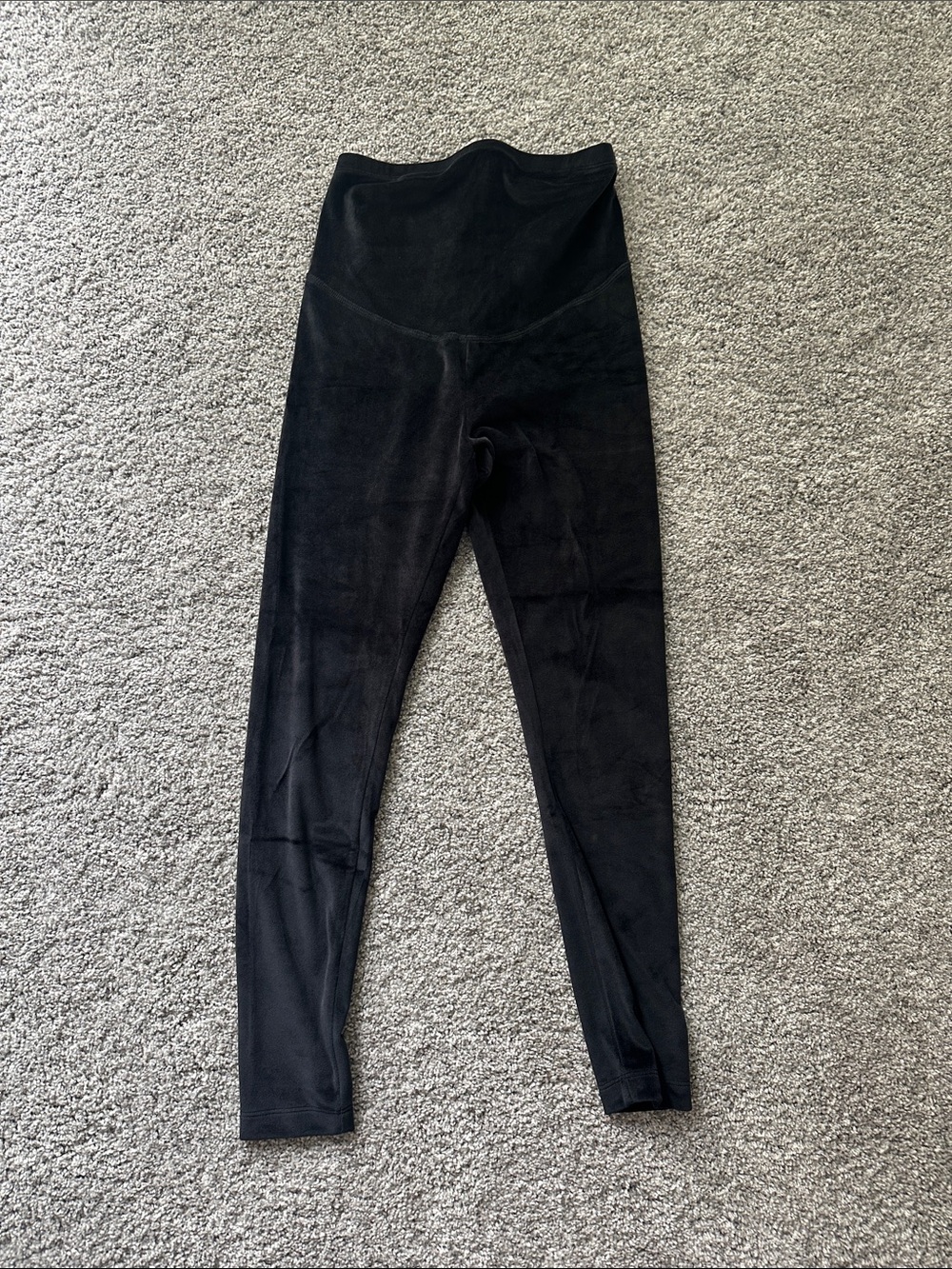 Old Navy Black Maternity Velvet Leggings with Sculpting Waistband